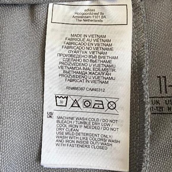 🆕 Adidas Girls' Grey with Pink & Blue Ombre Striped Zippered Track Pants - Picture 5 of 11